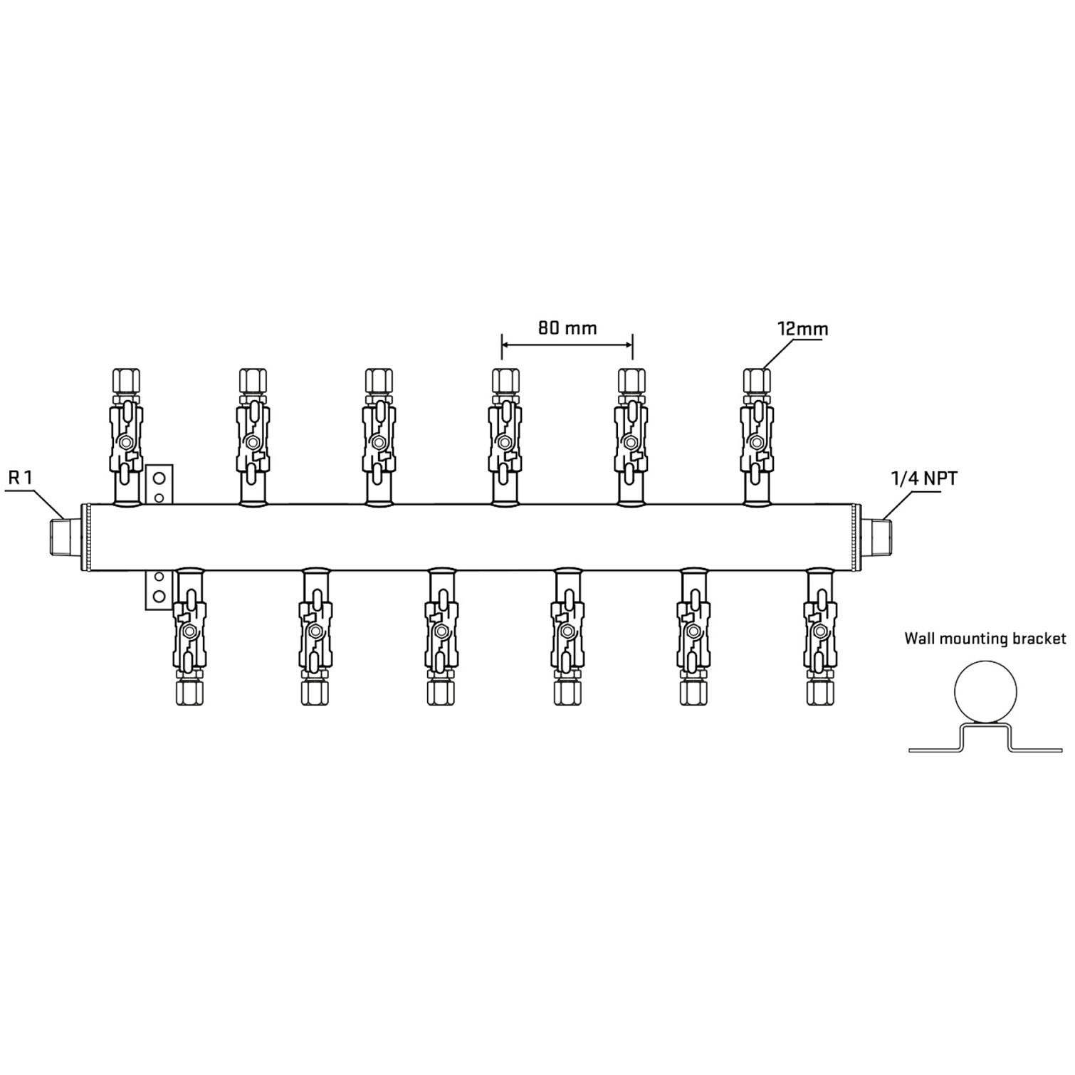 M5F2A040542 Manifolds Stainless Steel Double Sided