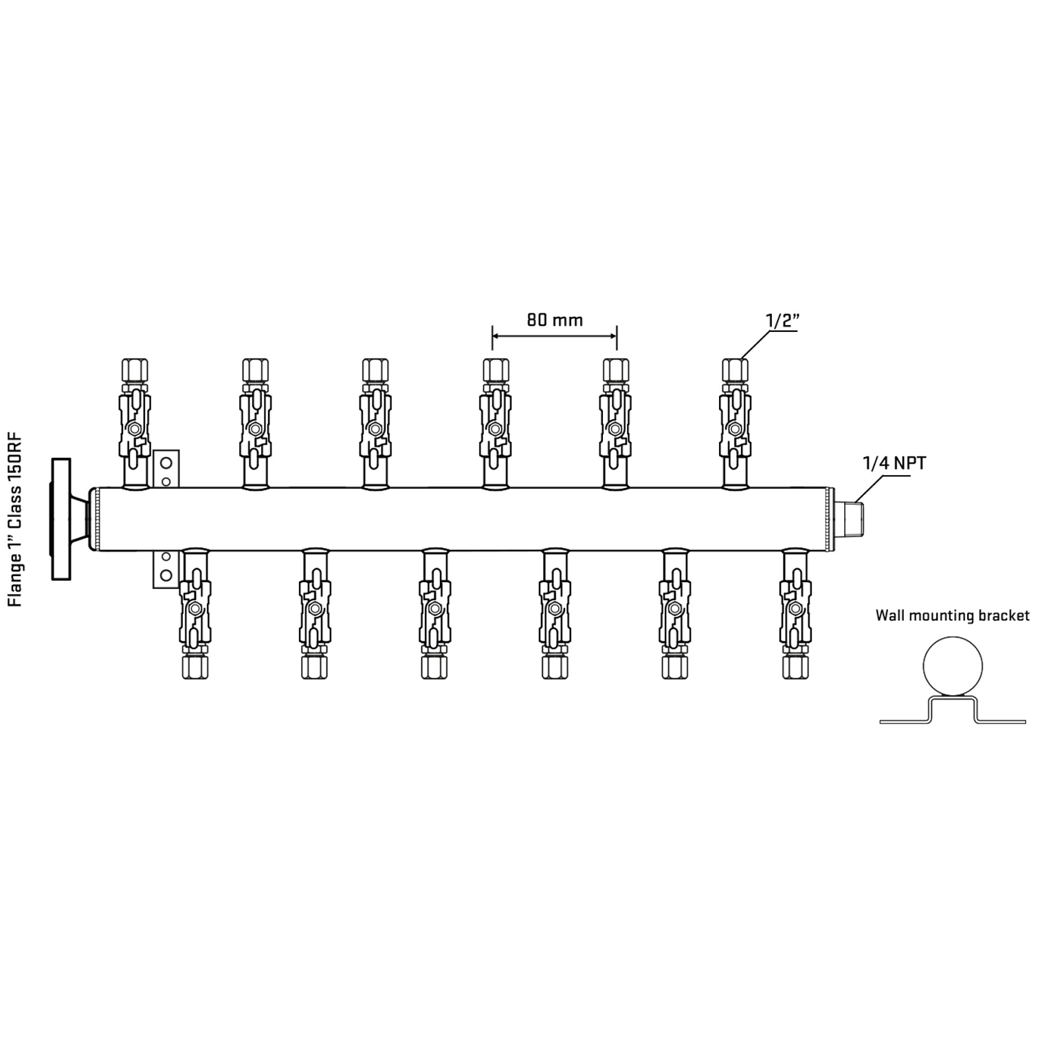 M5F2A050142 Manifolds Stainless Steel Double Sided