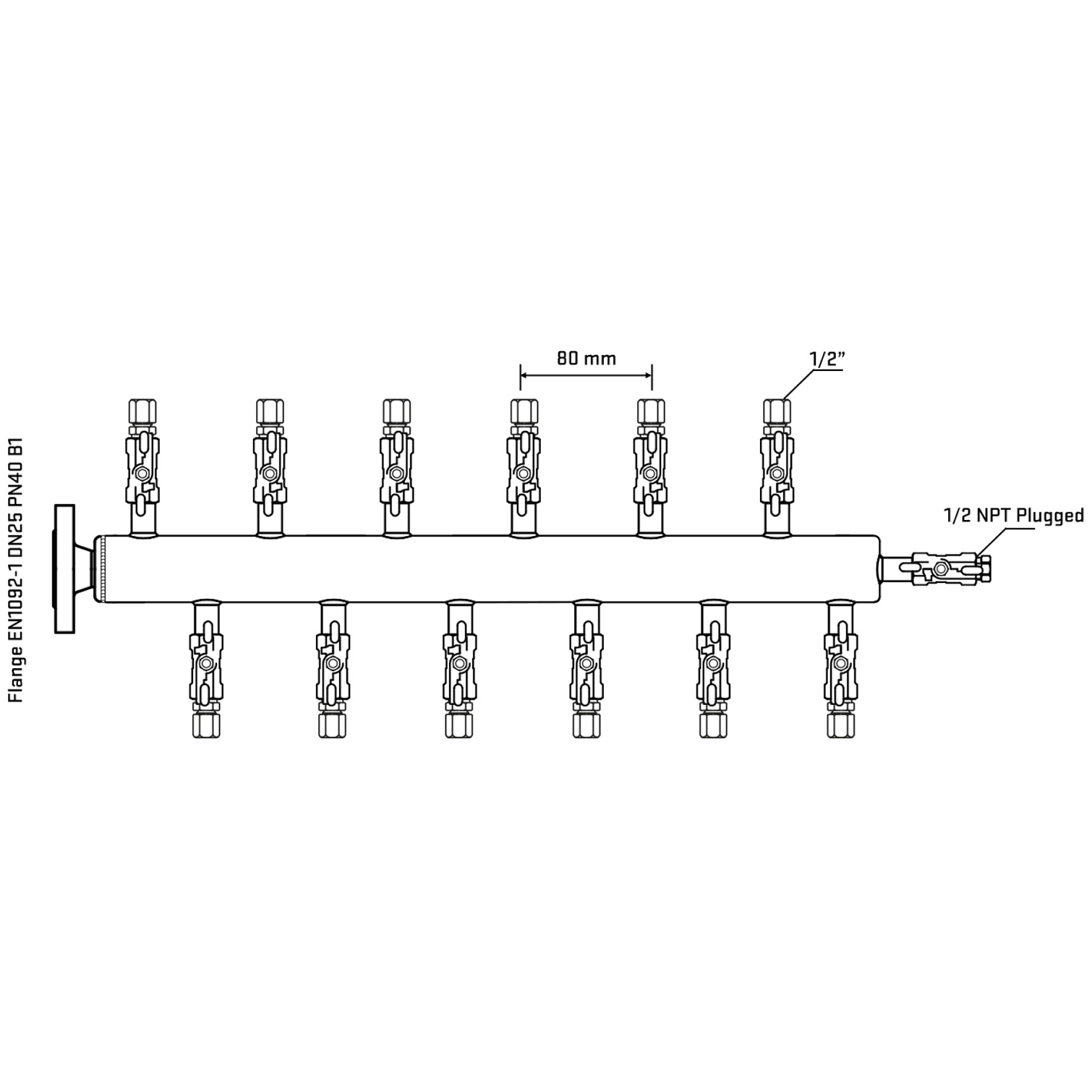 M5F2A050310 Manifolds Stainless Steel Double Sided