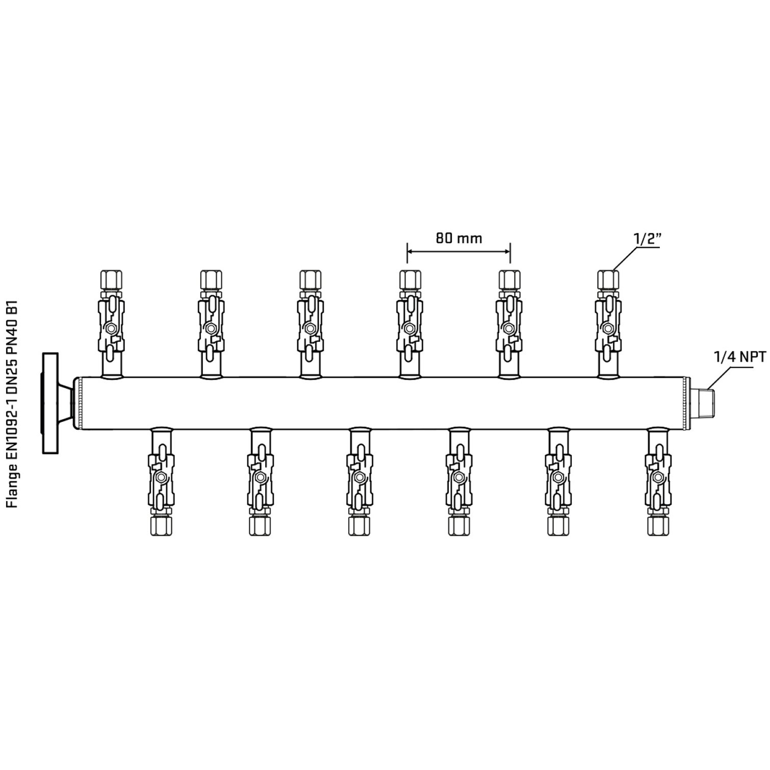 M5F2A050340 Manifolds Stainless Steel Double Sided