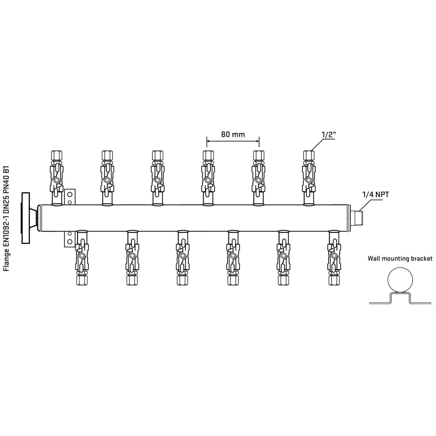 M5F2A050342 Manifolds Stainless Steel Double Sided