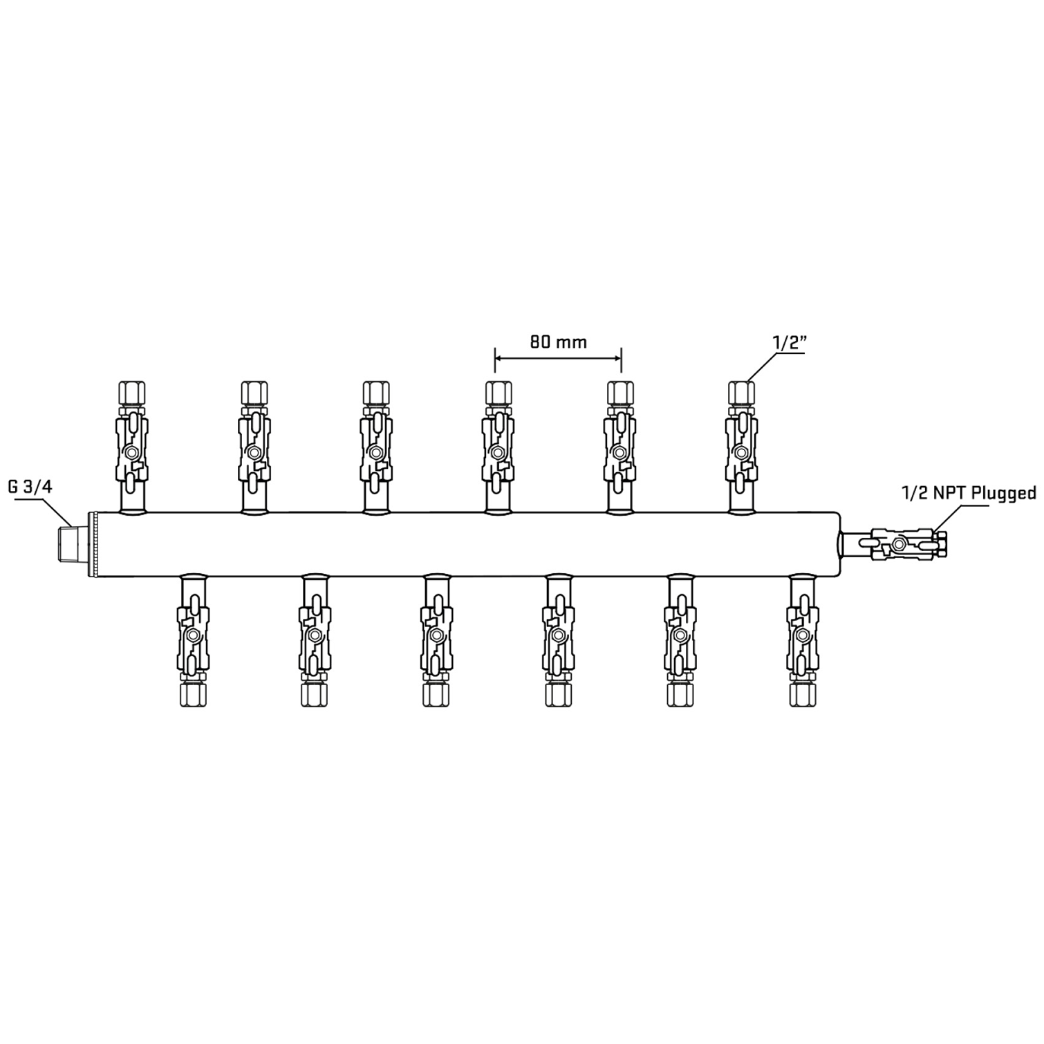 M5F2A050410 Manifolds Stainless Steel Double Sided