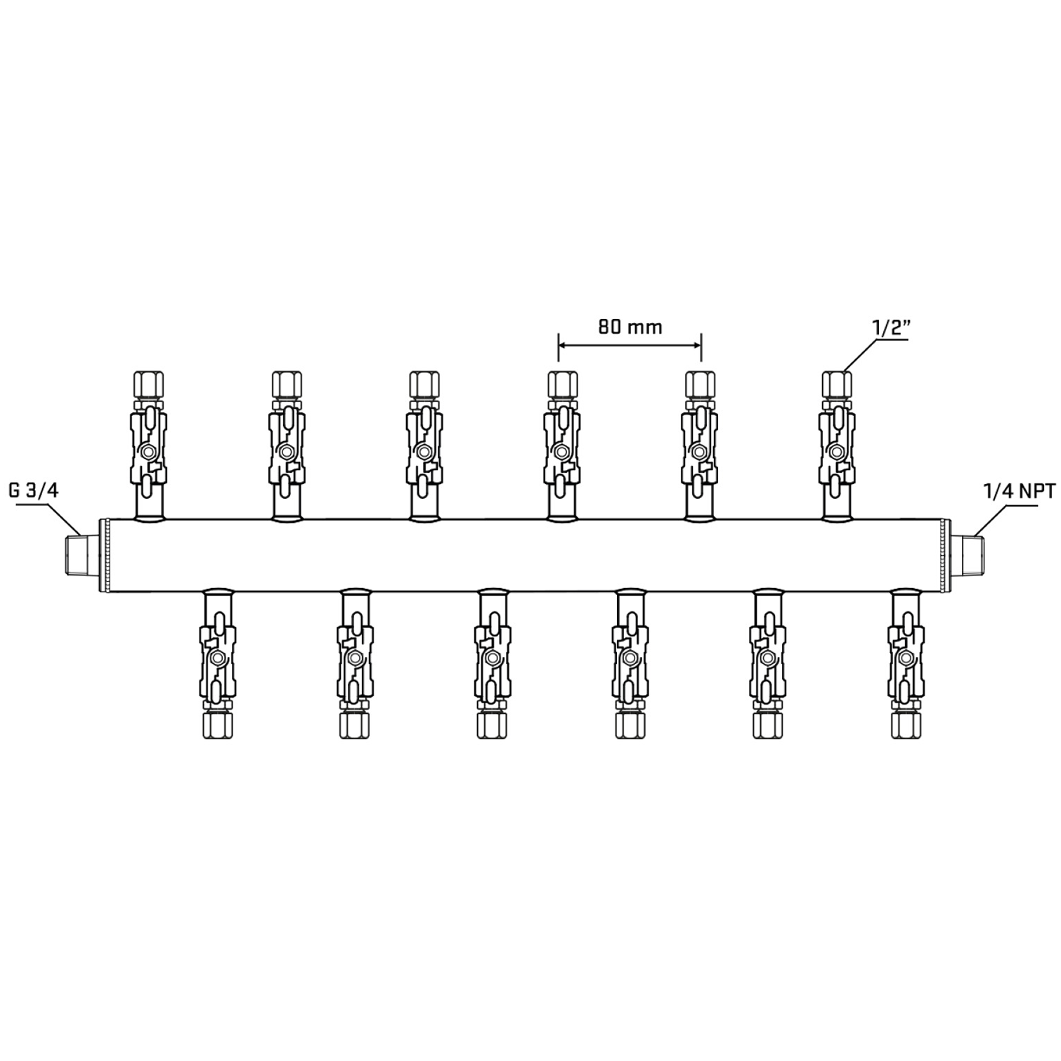 M5F2A050440 Manifolds Stainless Steel Double Sided