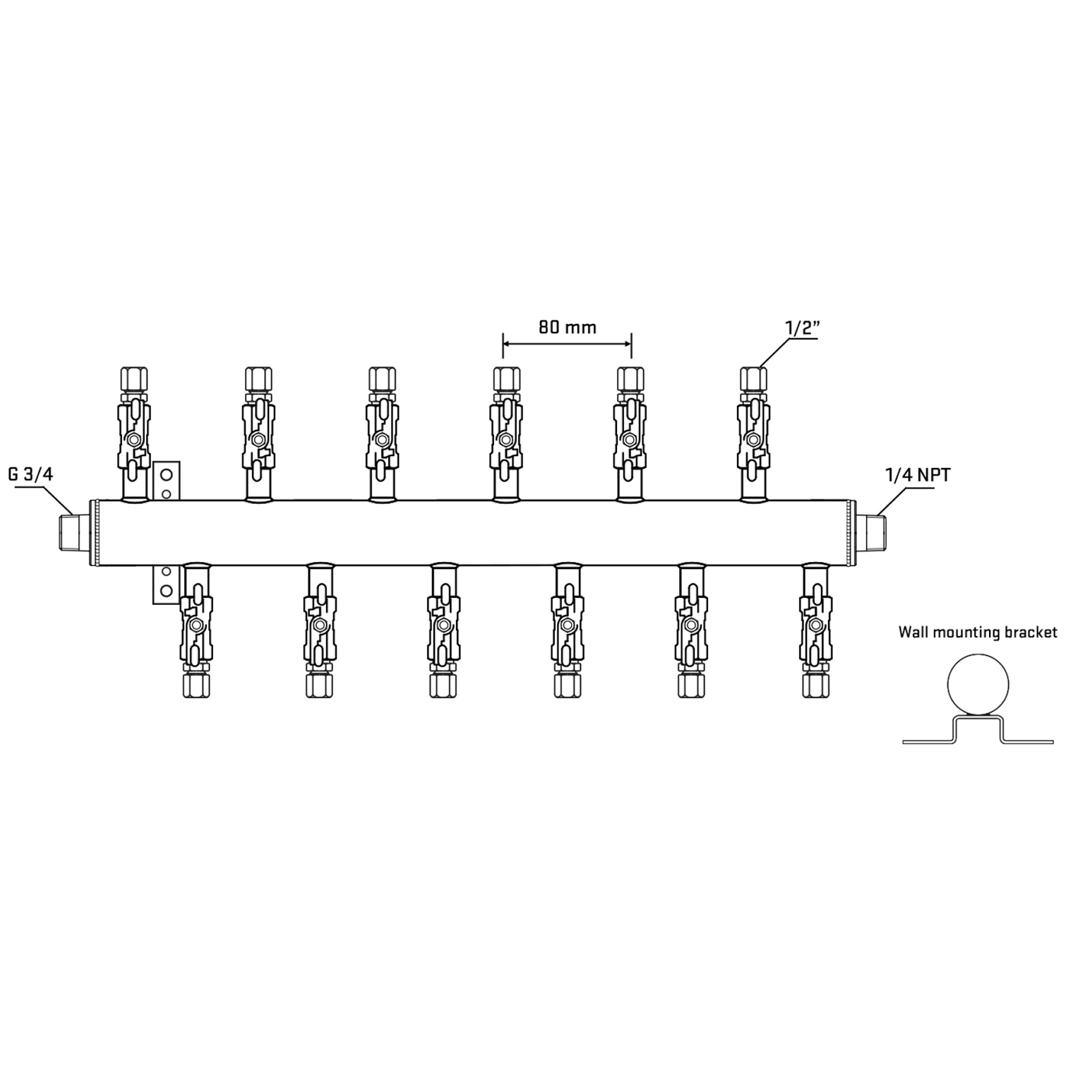 M5F2A050442 Manifolds Stainless Steel Double Sided